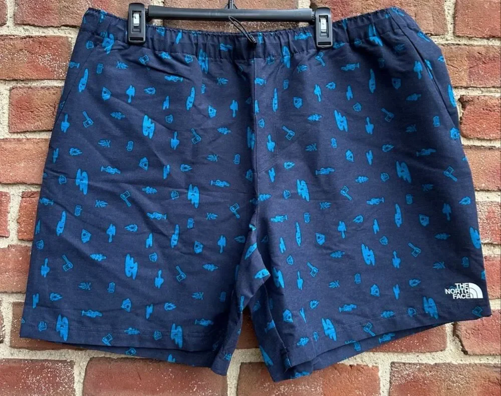 The North Face Swim Trunks class v Shorts Blue Print Elastic Waist Men’s XL NEW